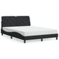 JUNG Vida Bett mit Matratze Schwarz 140x200 cm Samt