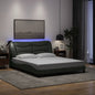 JUNG Vida Bettgestell mit LED ohne Matratze "Hvar" Dunkelgrau 160x200 cm Stoff