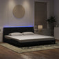 JUNG Vida Bettgestell mit LED ohne Matratze "Hanko" Schwarz 200x200 cm Samt