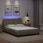 JUNG Vida Bettgestell mit LED ohne Matratze "Hvar" Cappuccino-Braun 140x190 cm