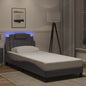 JUNG Vida Bettgestell "Viana" mit LED ohne Matratze Grau 90x190 cm
