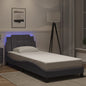 JUNG Vida Bettgestell mit LED ohne Matratze "Zadar" Grau 90x190 cm