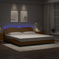 JUNG Vida Bettgestell mit LED ohne Matratze "Zadar" Cappuccino-Braun 200x200 cm