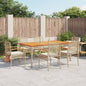 JUNG Vida 7-tlg. Garten-Essgruppe mit Kissen Beige Poly Rattan