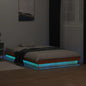 JUNG Vida Massivholzbett mit LED-Beleuchtung Wachsbraun 140x190 cm Kiefer