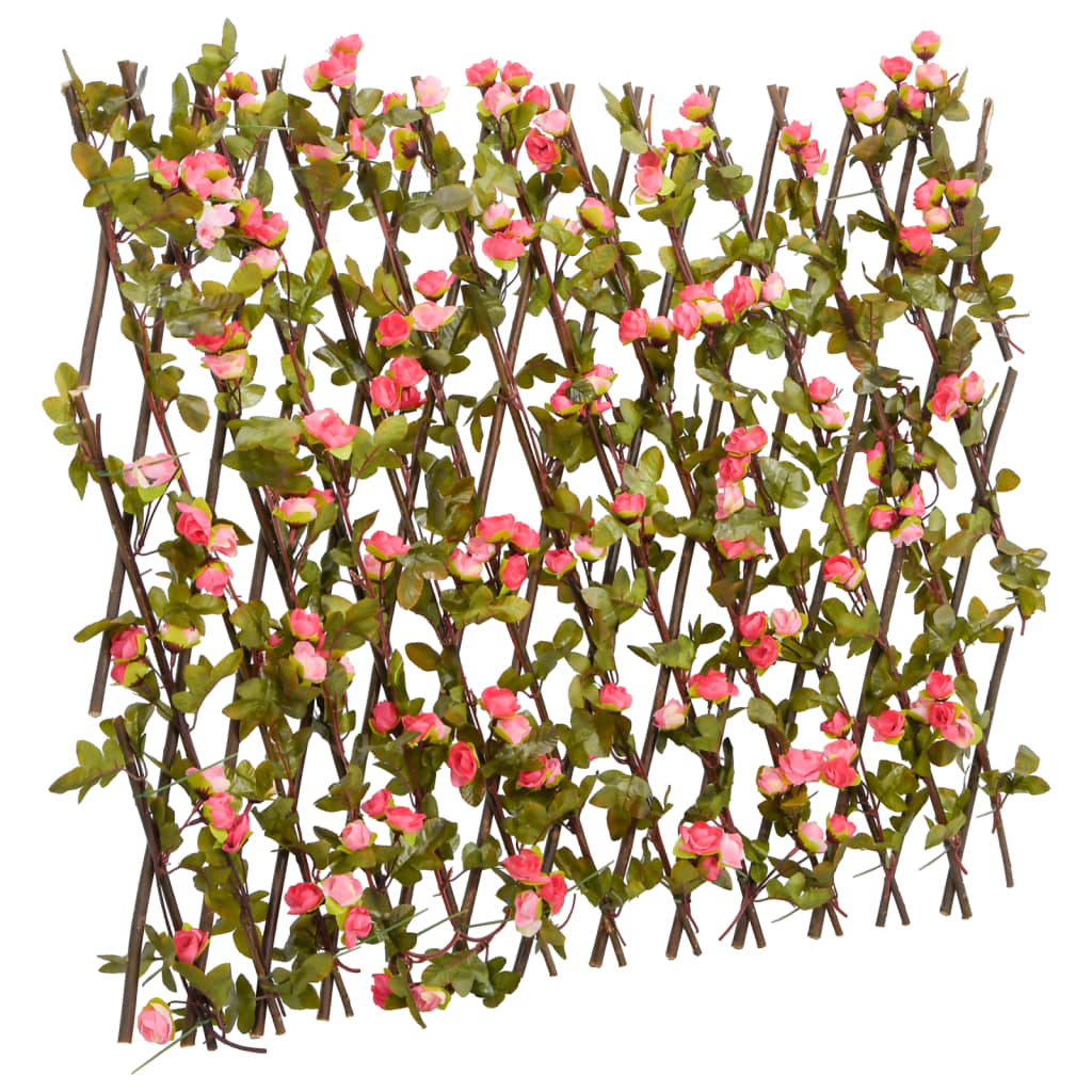 JUNG Vida Rankgitter mit Künstlichem Efeu Erweiterbar Dunkelrosa 180x60cm