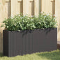 JUNG Vida Pflanzkübel mit 2 Töpfen 2 Stk. Schwarz 90x20x40 cm Poly Rattan