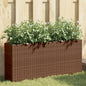 JUNG Vida Pflanzkübel mit 2 Töpfen 2 Stk. Braun 90x20x40 cm Poly Rattan