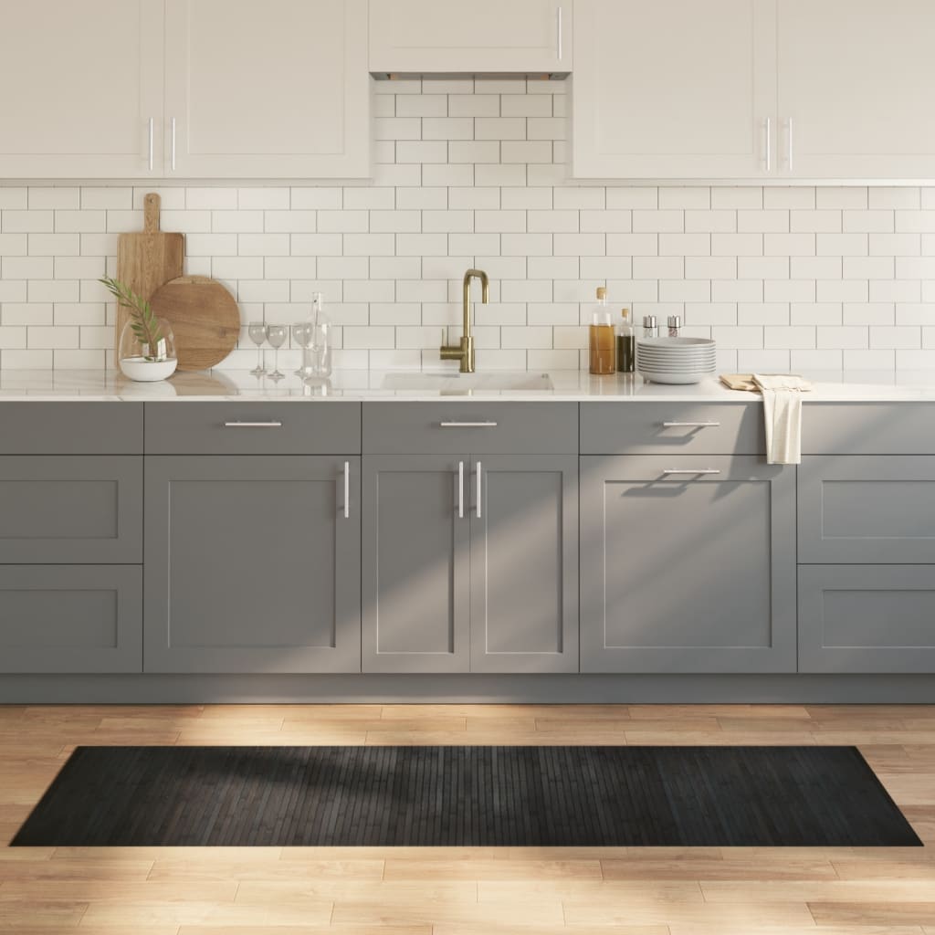 JUNG Vida Teppich Rechteckig Grau 60x200 cm Bambus
