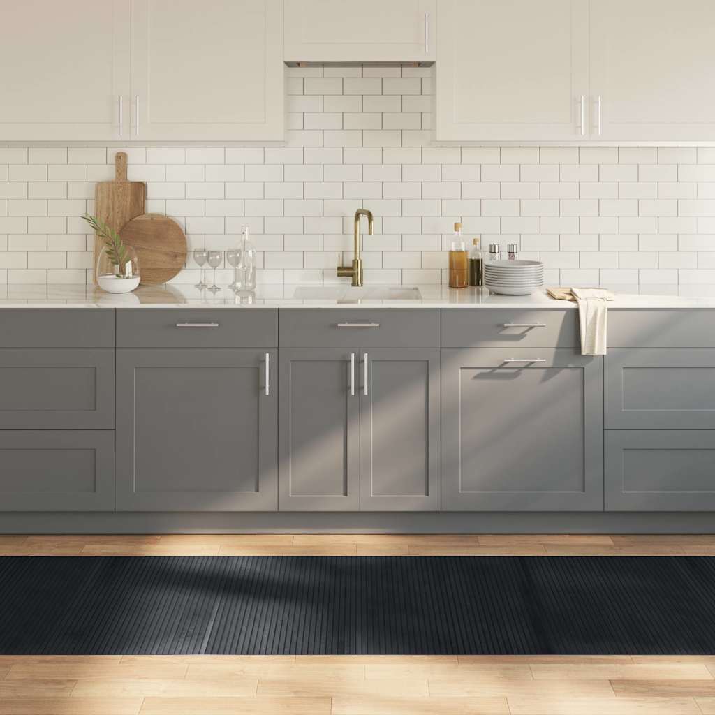 JUNG Vida Teppich Rechteckig Schwarz 80x500 cm Bambus