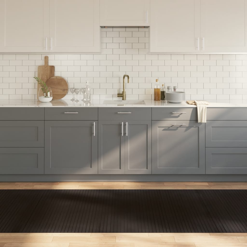 JUNG Vida Teppich Rechteckig Dunkelbraun 100x300 cm Bambus