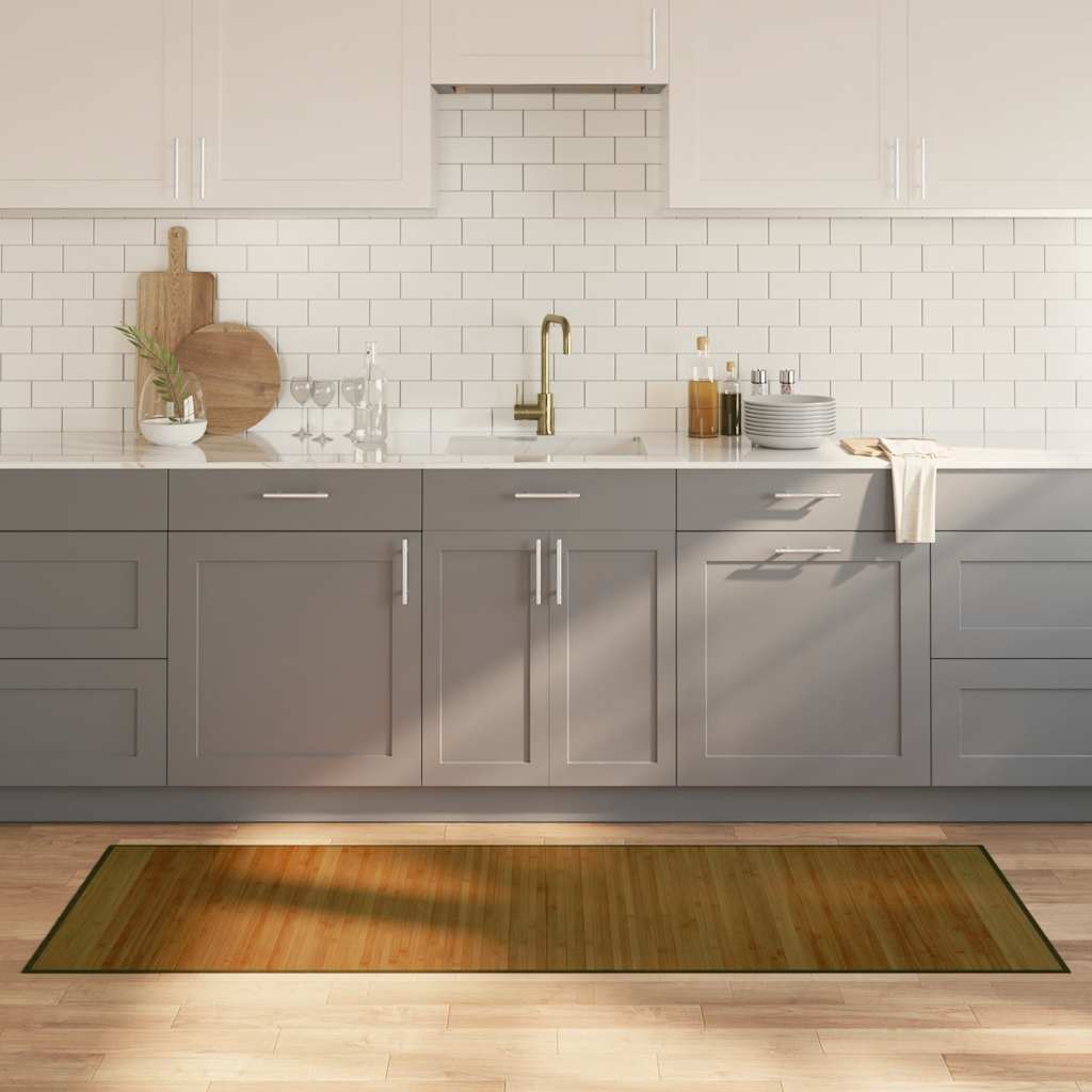 JUNG Vida Teppich Rechteckig Braun 70x200 cm Bambus