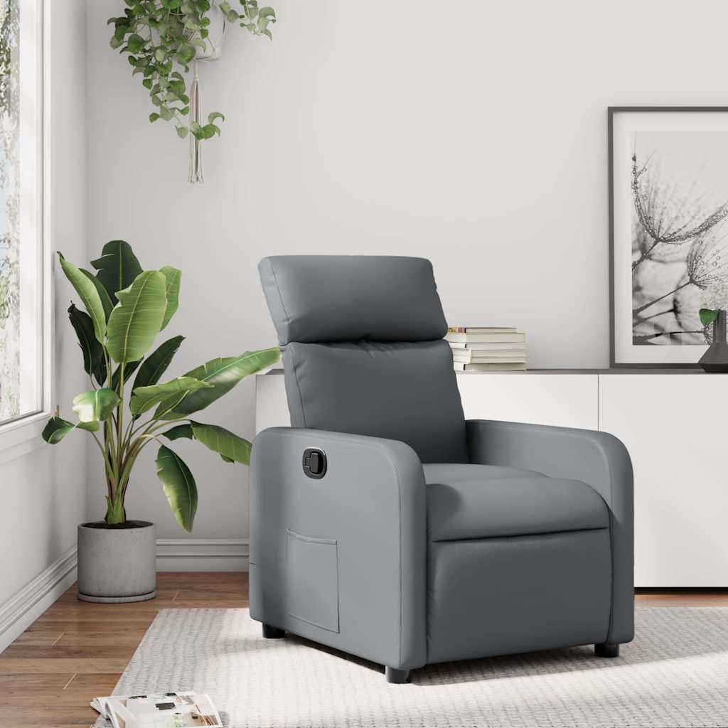 JUNG Vida Relaxsessel Grau Kunstleder