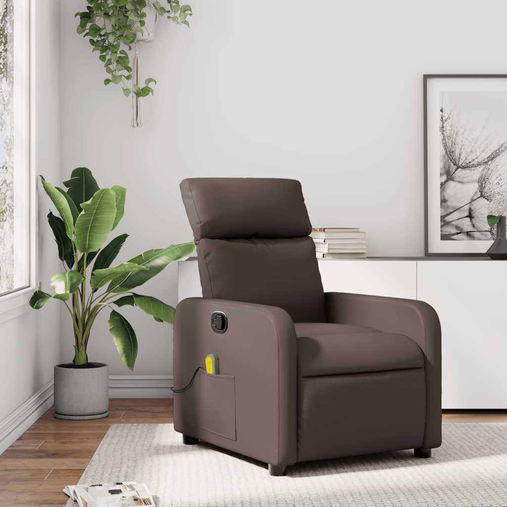JUNG Vida Massagesessel Braun Kunstleder