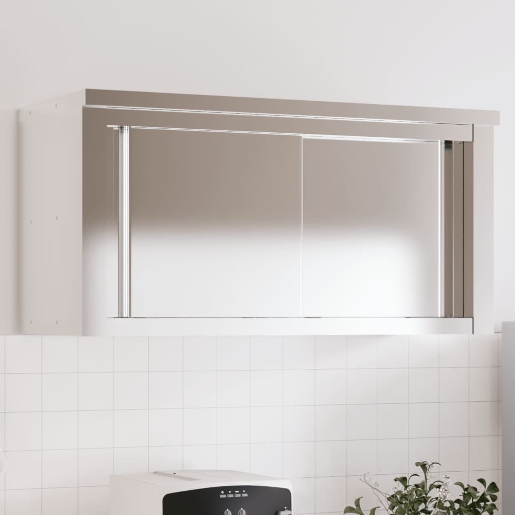 JUNG Vida Küchen-Wandschrank mit Schiebetüren Edelstahl