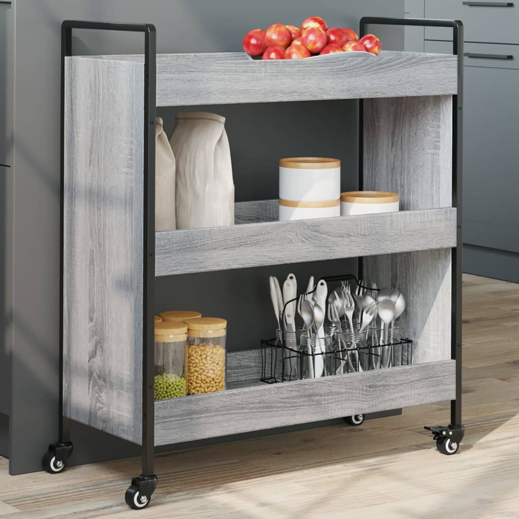 JUNG Vida Küchenwagen Grau Sonoma 70x30x82 cm Holzwerkstoff