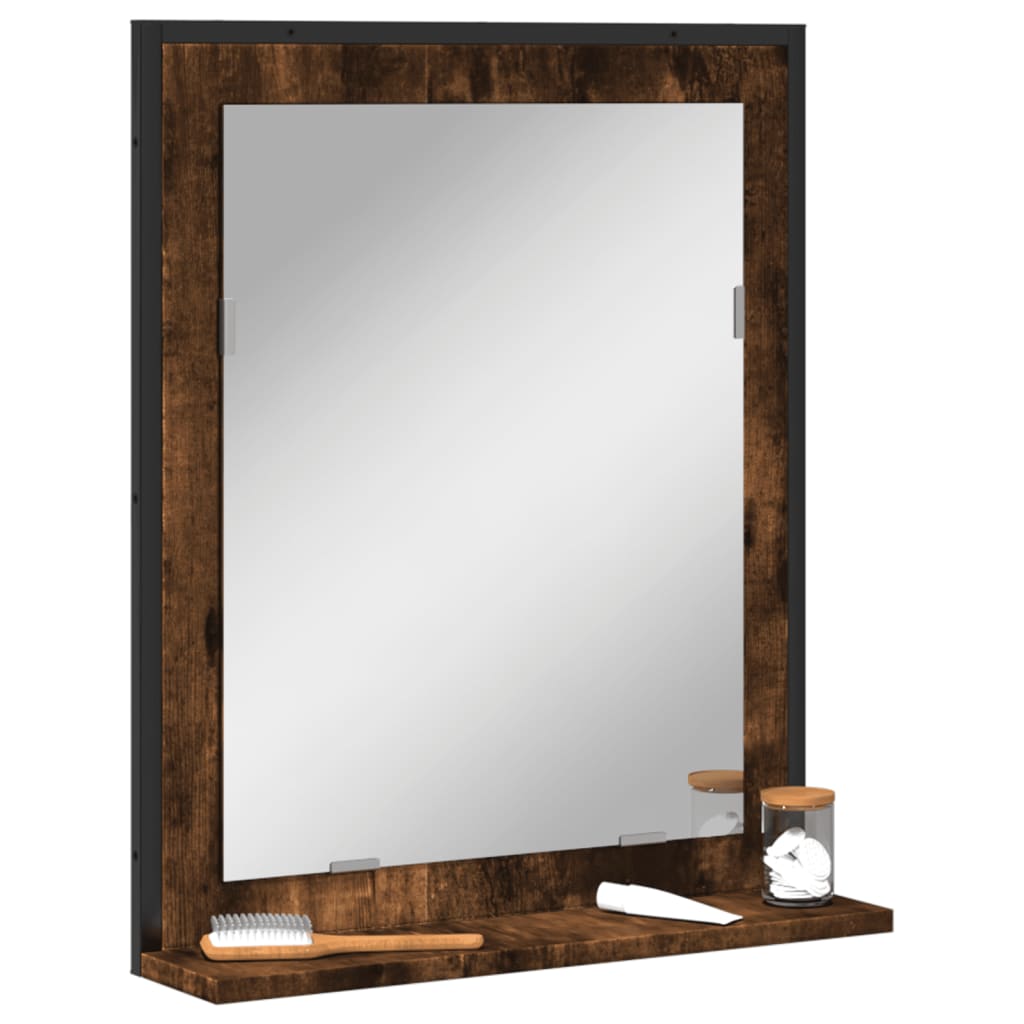 JUNG Vida Badspiegel mit Ablage Räuchereiche 50x12x60 cm Holzwerkstoff