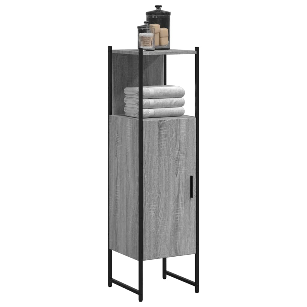 JUNG Vida Badschrank Grau Sonoma 33x33x120,5 cm Holzwerkstoff