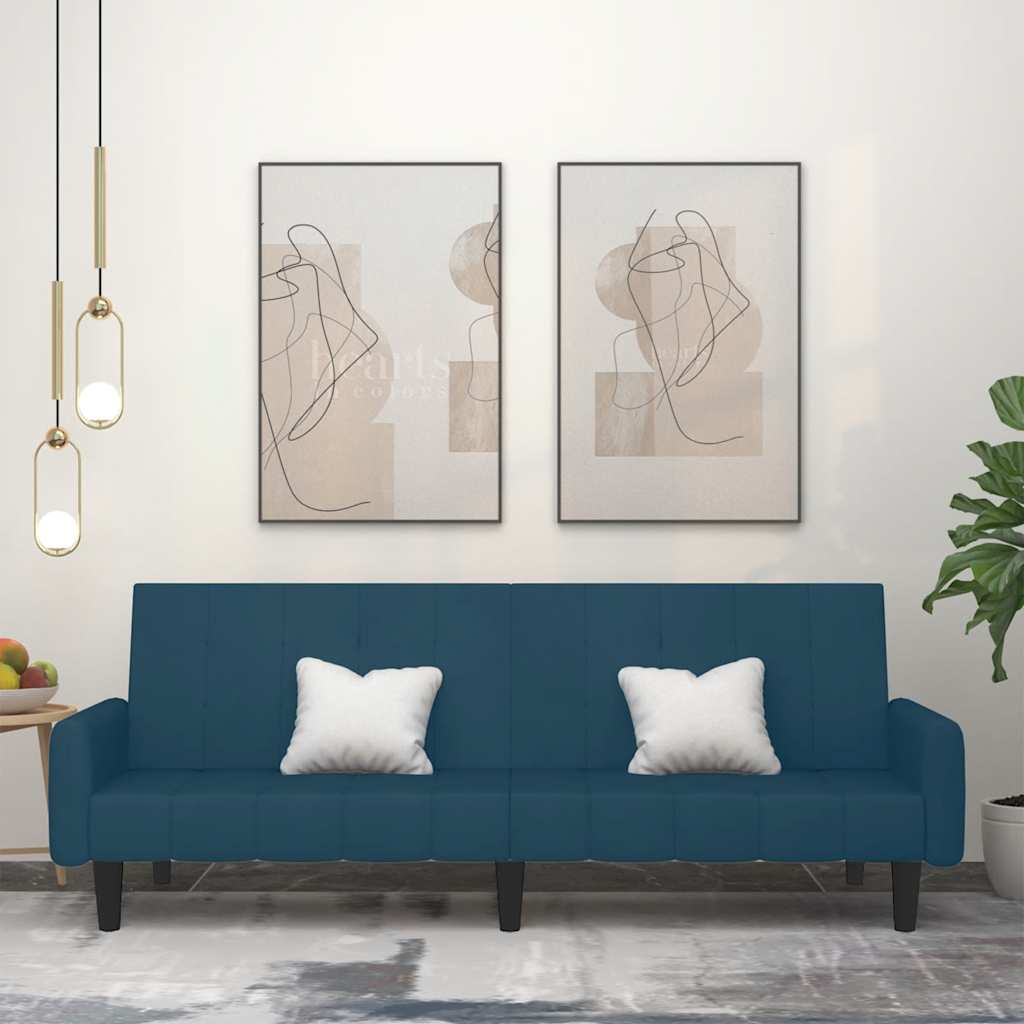 JUNG Vida Schlafsofa 2-Sitzer Blau Samt