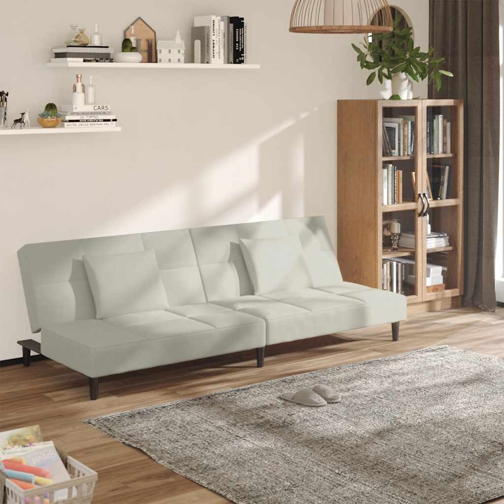 JUNG Vida Schlafsofa 2-Sitzer mit 2 Kissen Creme Samt