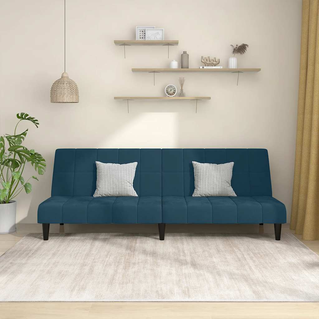 JUNG Vida Schlafsofa 2-Sitzer Blau Samt
