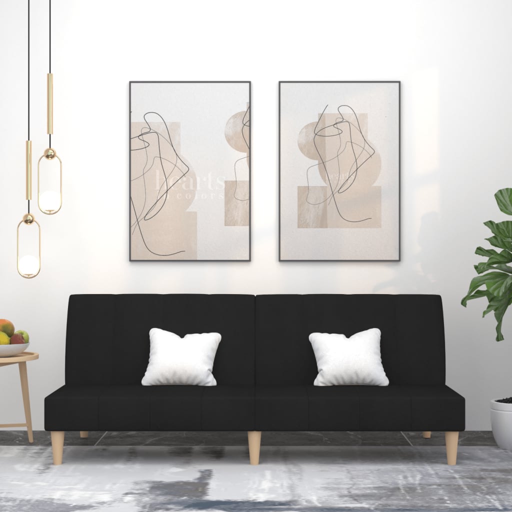 JUNG Vida Schlafsofa 2-Sitzer Schwarz Stoff