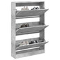 JUNG Vida Schuhschrank Betongrau 80x21x125,5 cm Holzwerkstoff