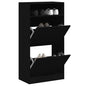 JUNG Vida Schuhschrank Schwarz 60x34x116 cm Holzwerkstoff