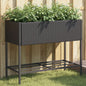 JUNG Vida Pflanzkübel mit Ablage Schwarz Poly Rattan