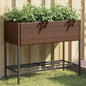 JUNG Vida Pflanzkübel mit Ablage Braun Poly Rattan