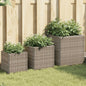 JUNG Vida Pflanzkübel 3 Stk. Grau Poly Rattan