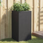 JUNG Vida Pflanzkübel Schwarz 40x40x80 cm Poly Rattan