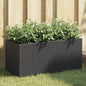 JUNG Vida Hochbeet mit 2 Fächern Schwarz 72x30x32 cm Poly Rattan