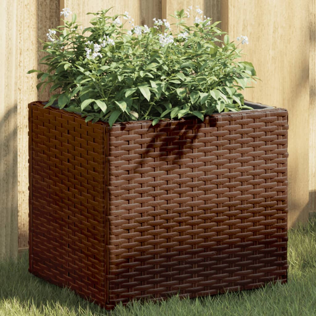 JUNG Vida Pflanzkübel Braun 36x30x32 cm Poly Rattan