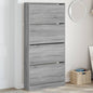 JUNG Vida Schuhschrank mit 4 Klappen Grau Sonoma 80x21x163,5 cm