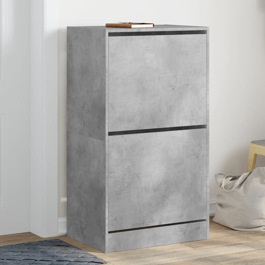 JUNG Vida Schuhschrank mit 2 Klappen Betongrau 60x42x108 cm