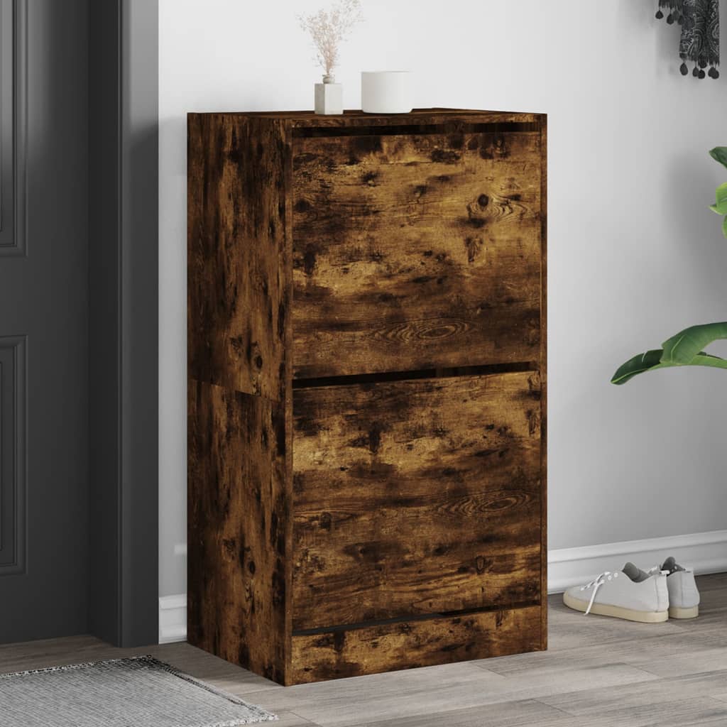 JUNG Vida Schuhschrank mit 2 Klappen Räuchereiche 60x42x108 cm