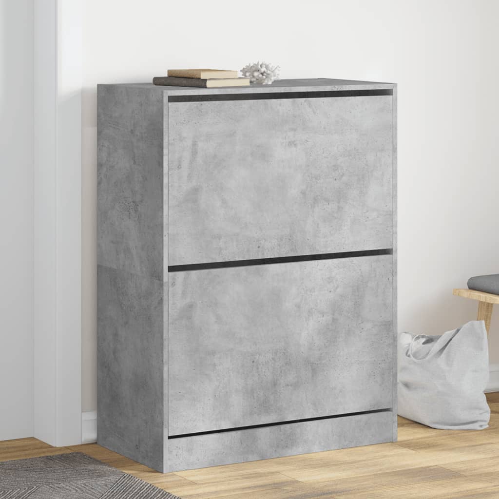 JUNG Vida Schuhschrank mit 2 Klappen Betongrau 80x42x108 cm