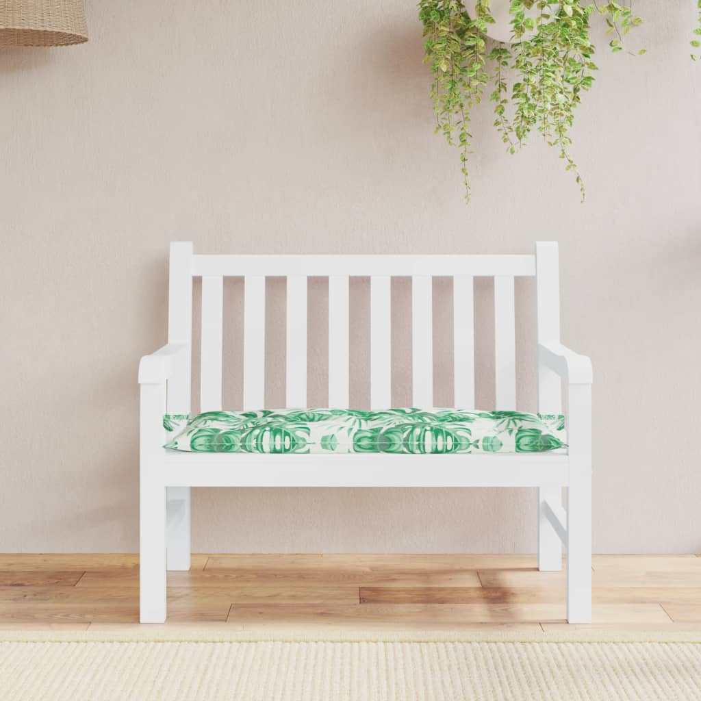 JUNG Vida Gartenbank-Auflage Blattmuster 100x50x7 cm Oxford-Gewebe