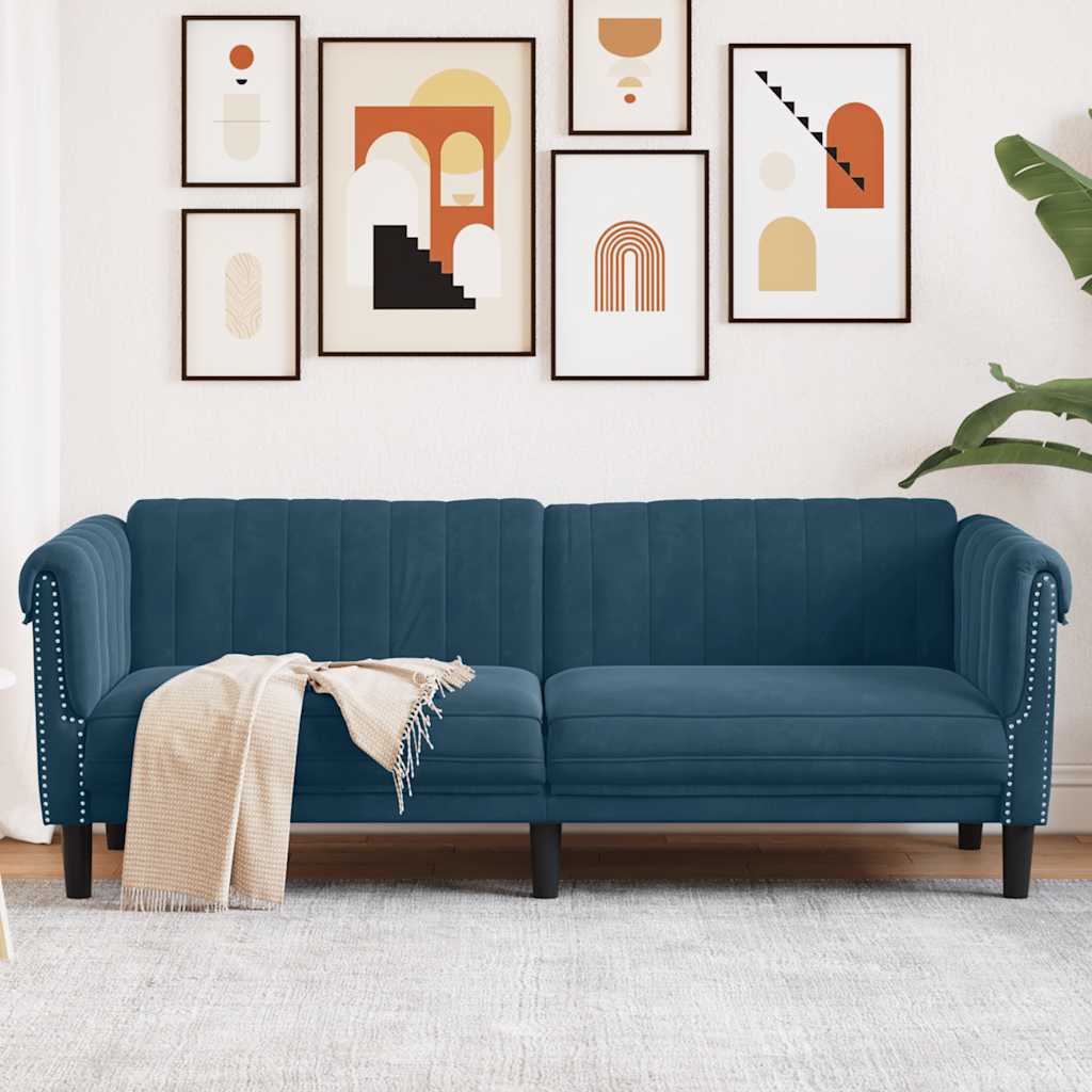 JUNG Vida Sofa 3-Sitzer Blau Samt