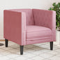 JUNG Vida Chesterfield-Sessel Rosa Samt