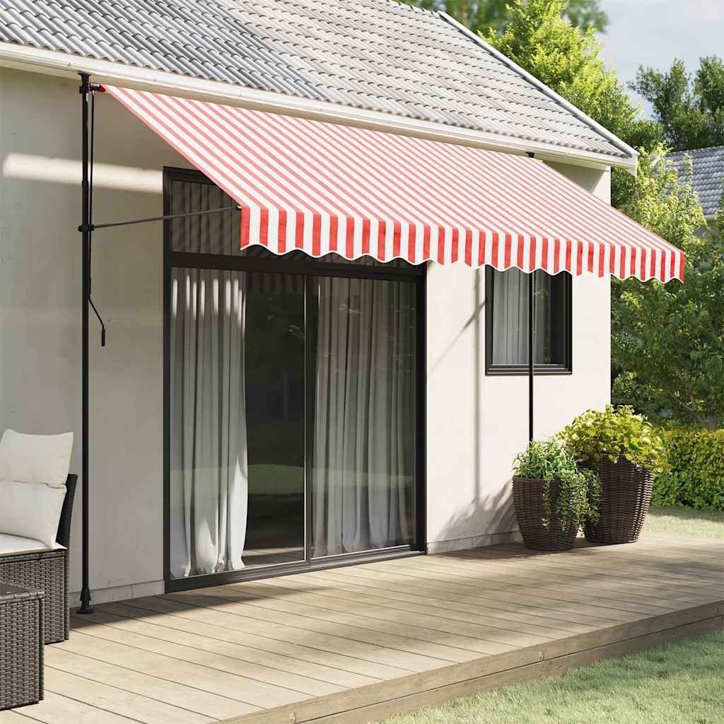 JUNG Vida Markisenbespannung Rot und Weiß Gestreift 3,5x2,5 m