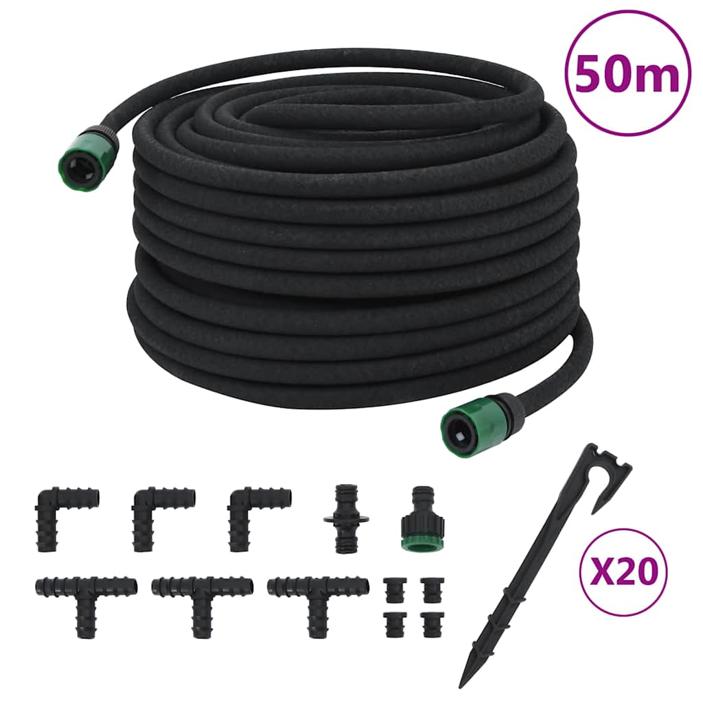 JUNG Vida Tropfschlauch Schwarz 0,6" 50 m Gummi