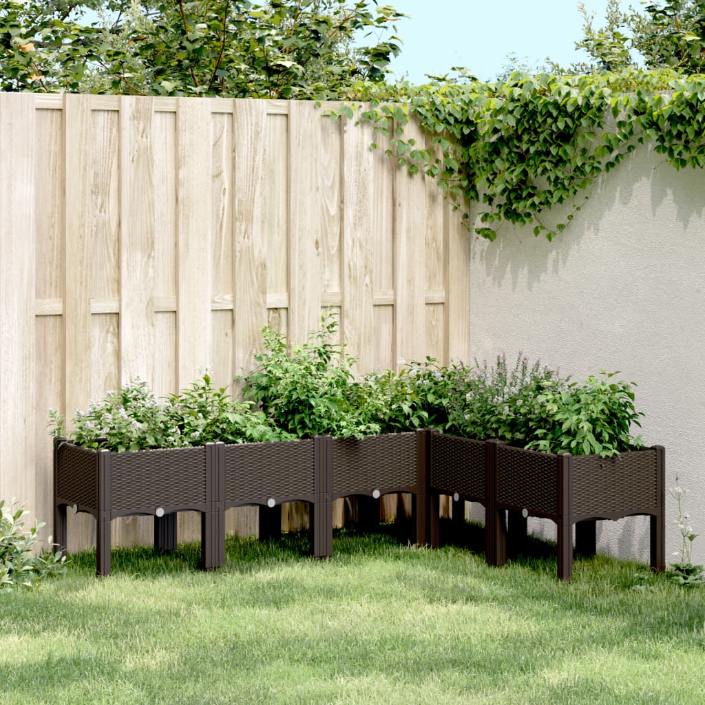 JUNG Vida Pflanzkasten mit Beinen Braun 160x120x42 cm PP