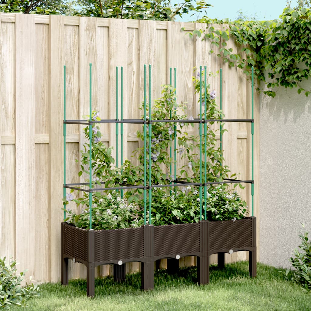 JUNG Vida Pflanzkübel mit Rankgitter Braun 120x40x142,5 cm PP