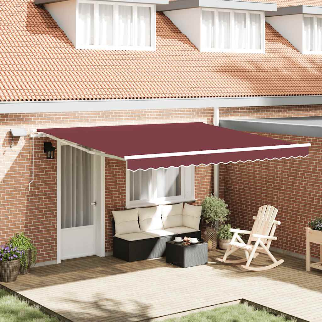 JUNG Vida Markise Manuell mit LED Weinrot 400x300 cm