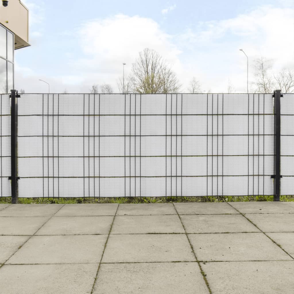 JUNG Vida Balkon-Sichtschutze 5 Stk. Weiß 255x19 cm Poly Rattan