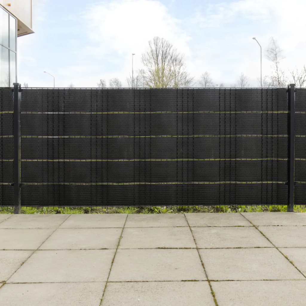 JUNG Vida Balkon-Sichtschutze 10 Stk. Schwarz 255x19 cm Poly Rattan