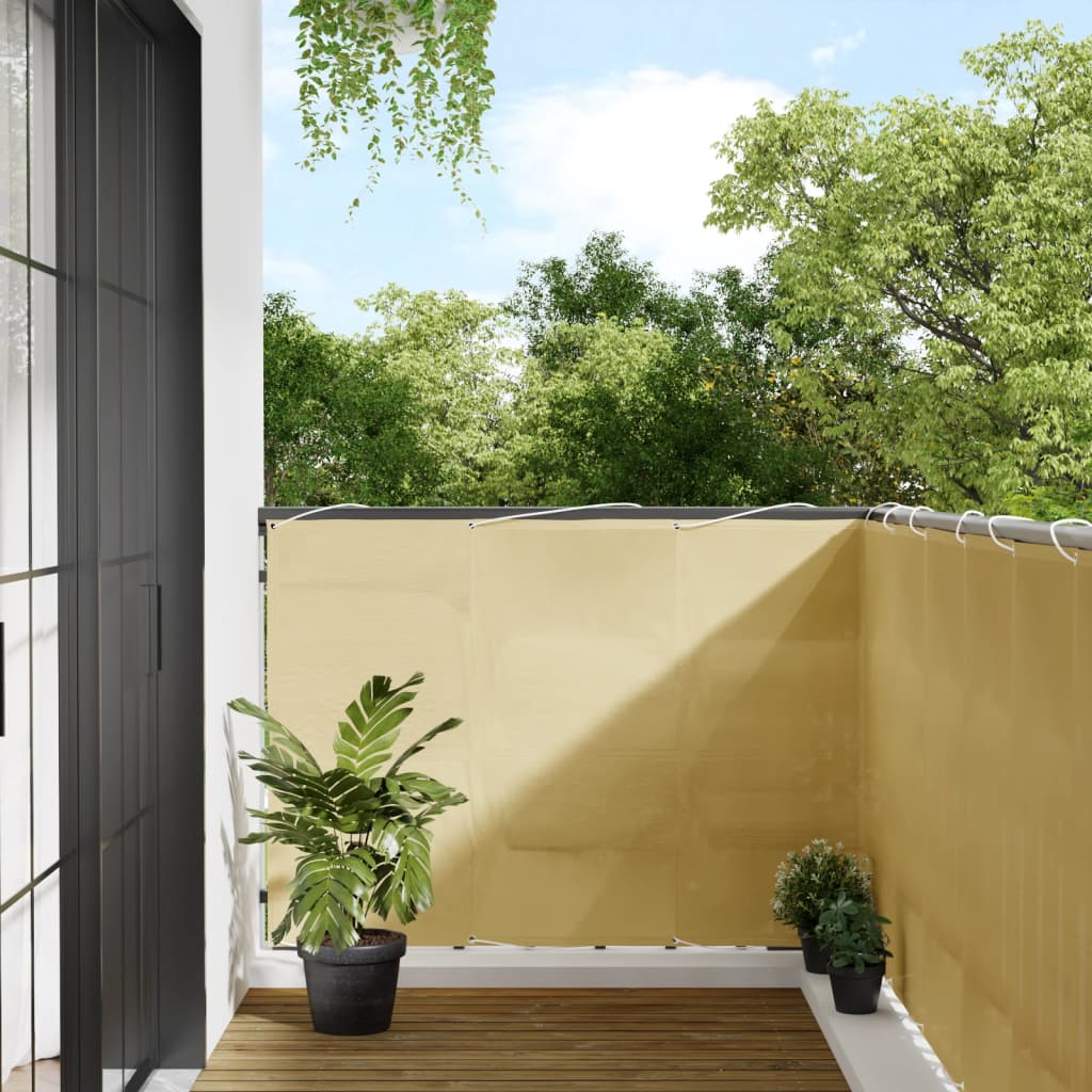 JUNG Vida Balkon-Sichtschutz Sandfarben 120x400 cm 100% Polyester-Oxford