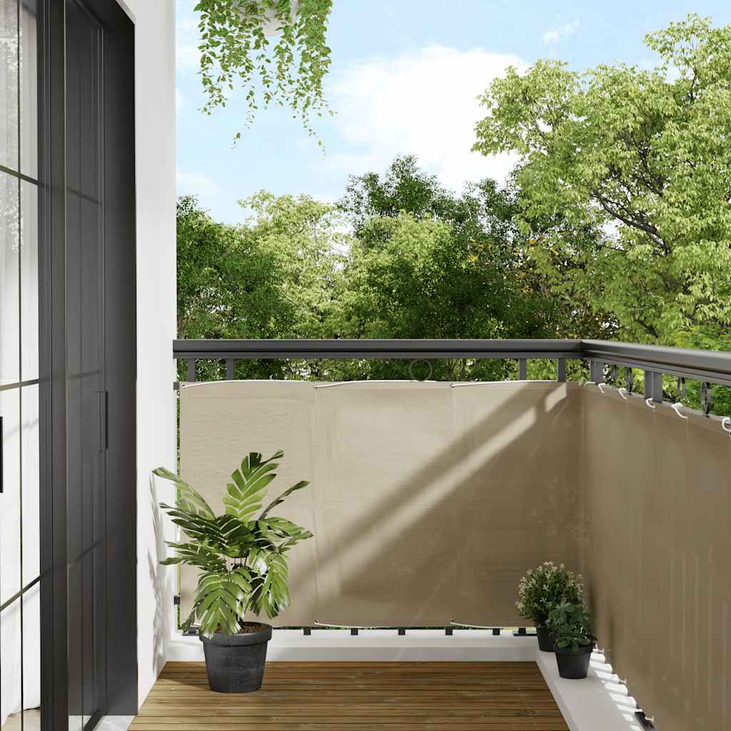 JUNG Vida Balkon-Sichtschutz Beige 90x1000 cm 100 % Polyester-Oxford